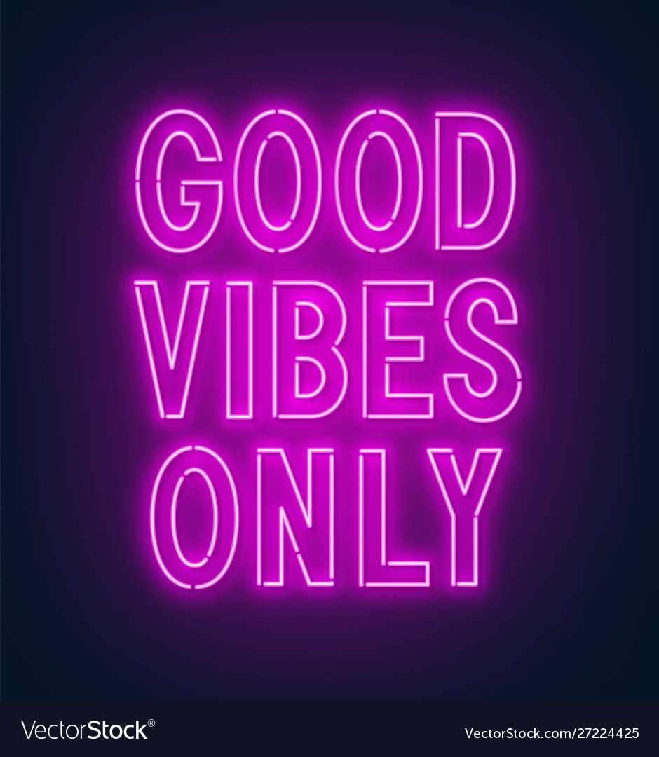 Purple Good Vibes Only Neon Sign - HD Wallpaper 