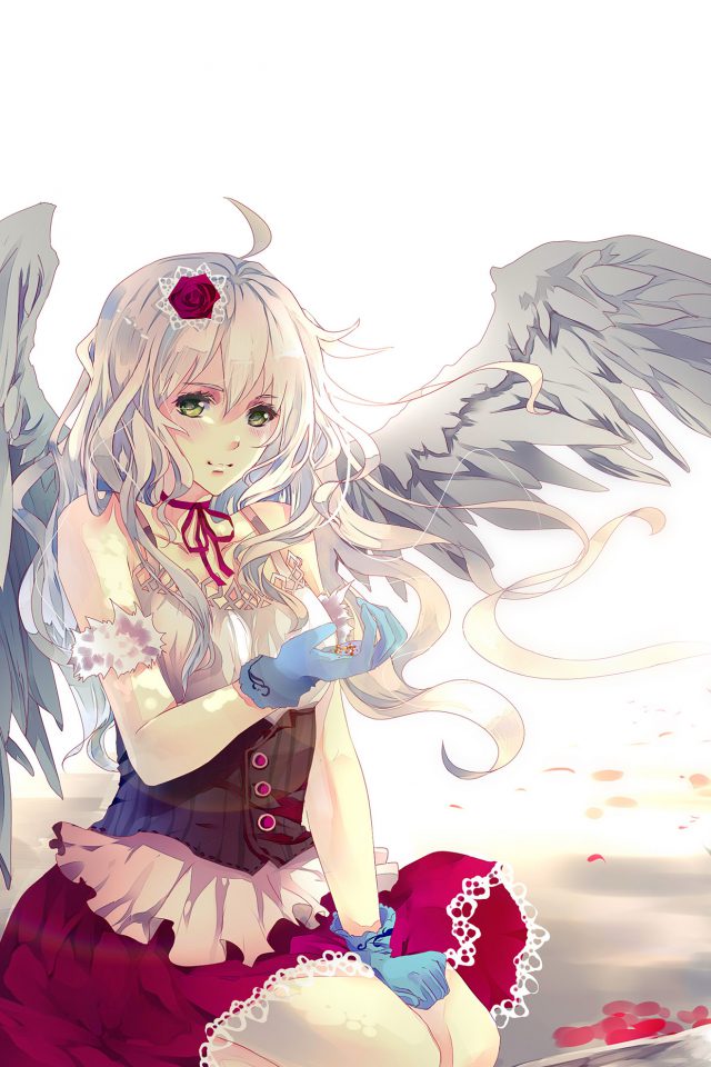 Angel Anime Girl Art Illust Iphone Wallpaper - Anime Angel - HD Wallpaper 
