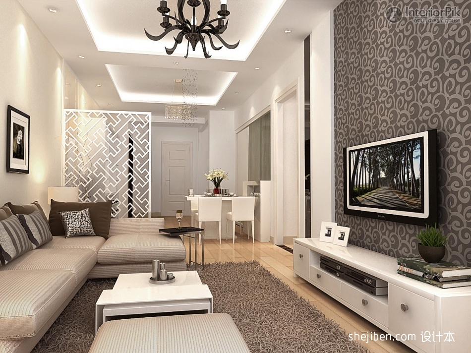 Tv Back Wallpaper Design - HD Wallpaper 