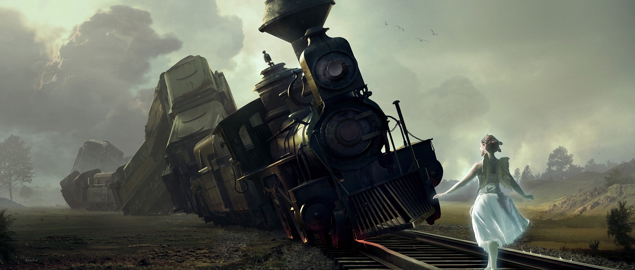 Fantasy Train Art - HD Wallpaper 
