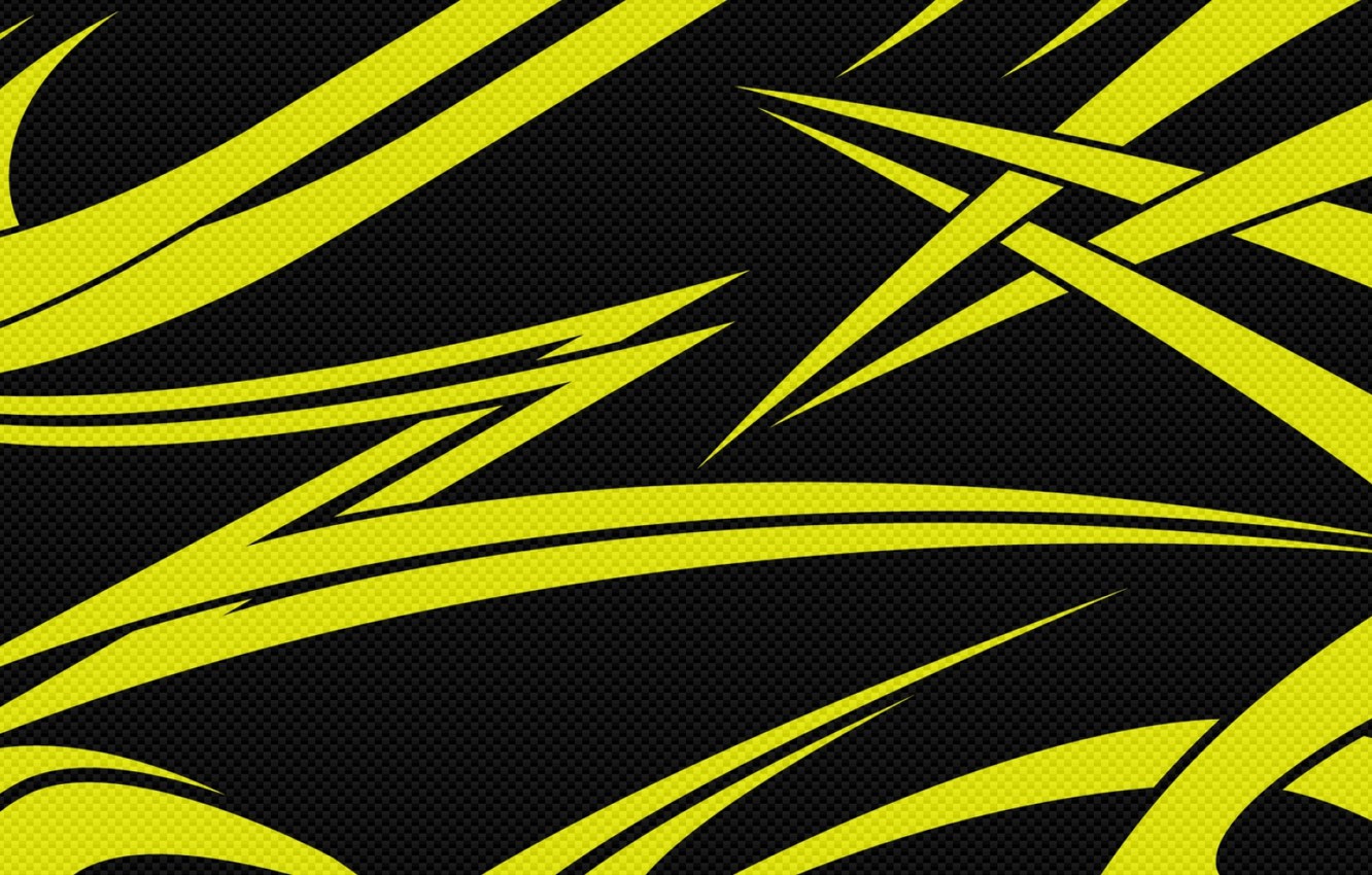 Photo Wallpaper Line, Black, Carbon, Texture, Yellow - Black And Yellow - HD Wallpaper 