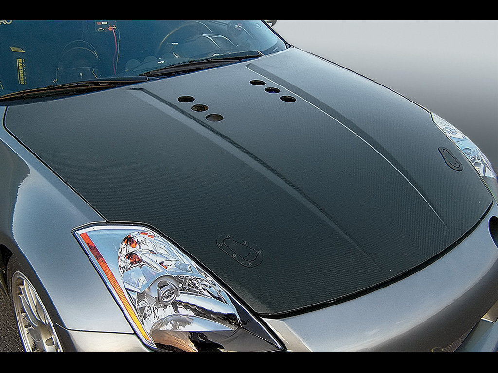 350z Carbon Fiber Hood - HD Wallpaper 