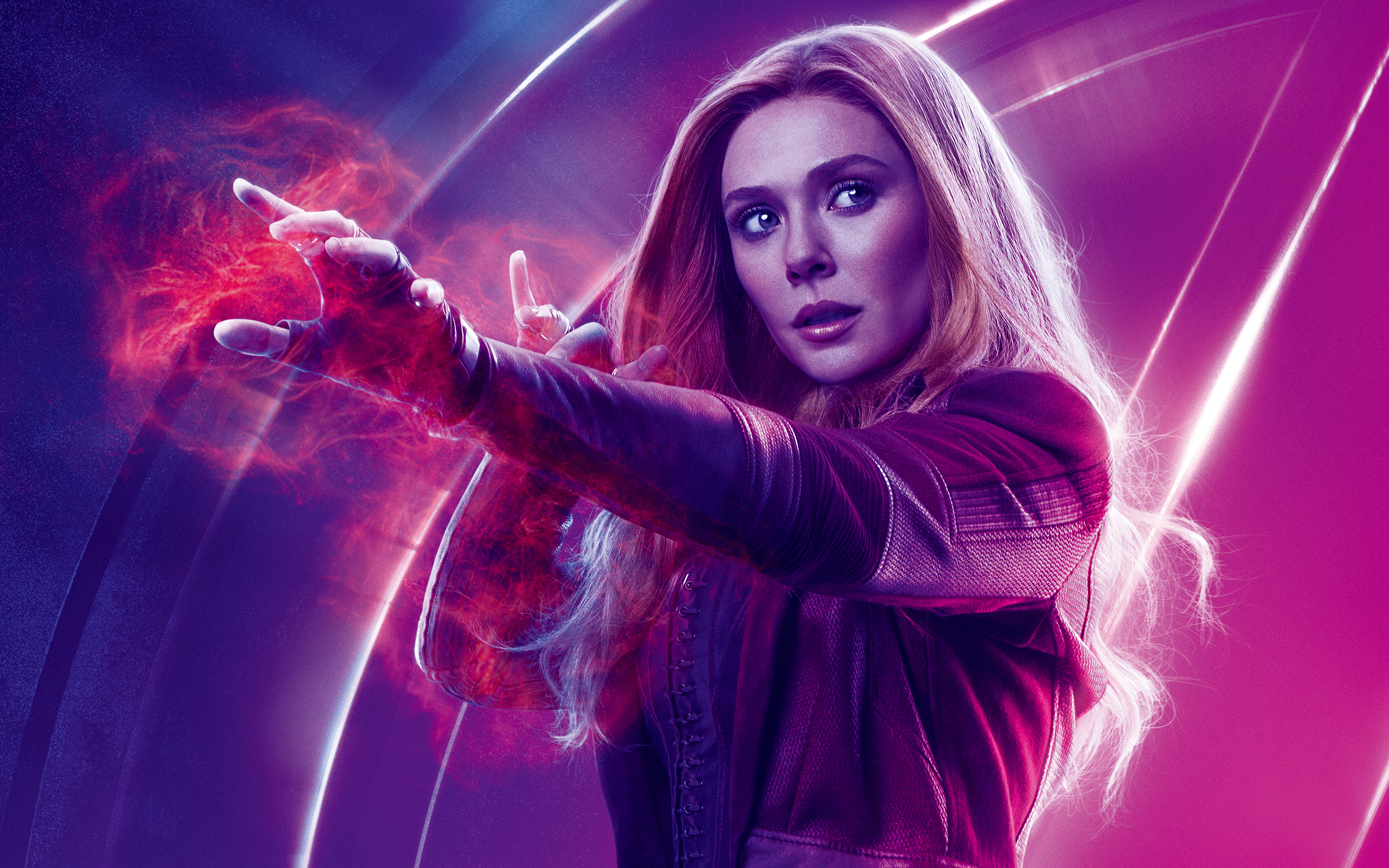 Elizabeth Olsen As Scarlet Witch Avengers Infinity - HD Wallpaper 