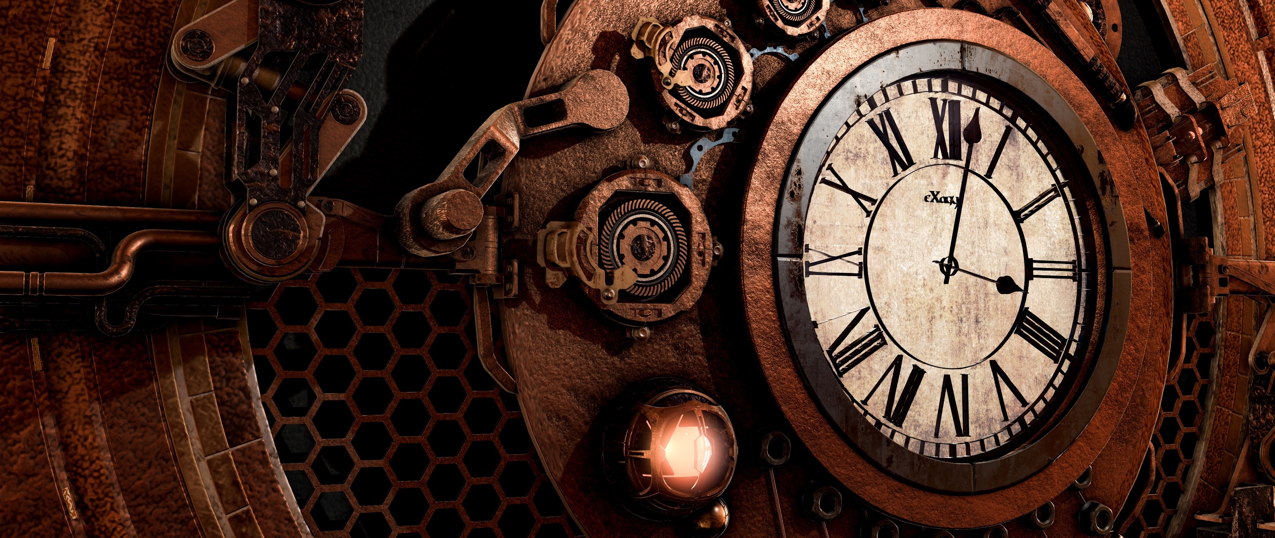 Wallpaper Clock, Mechanism, Steampunk, Time, Arrows, - Steampunk Time - HD Wallpaper 