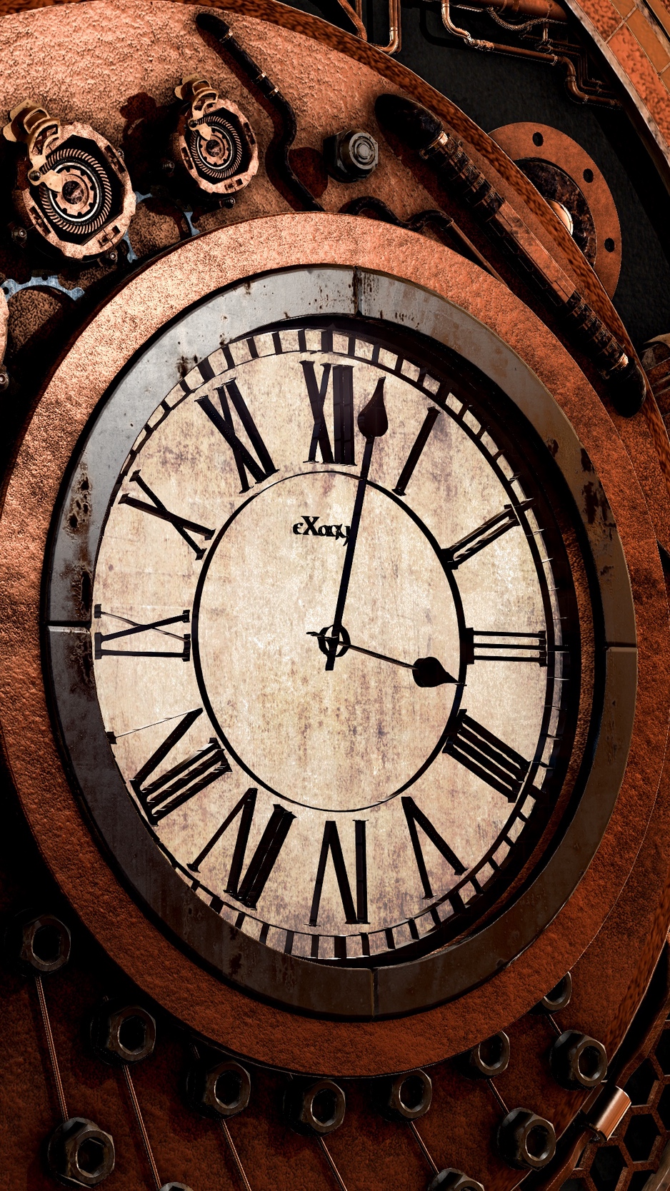 Wallpaper Clock, Mechanism, Steampunk, Time, Arrows, - HD Wallpaper 