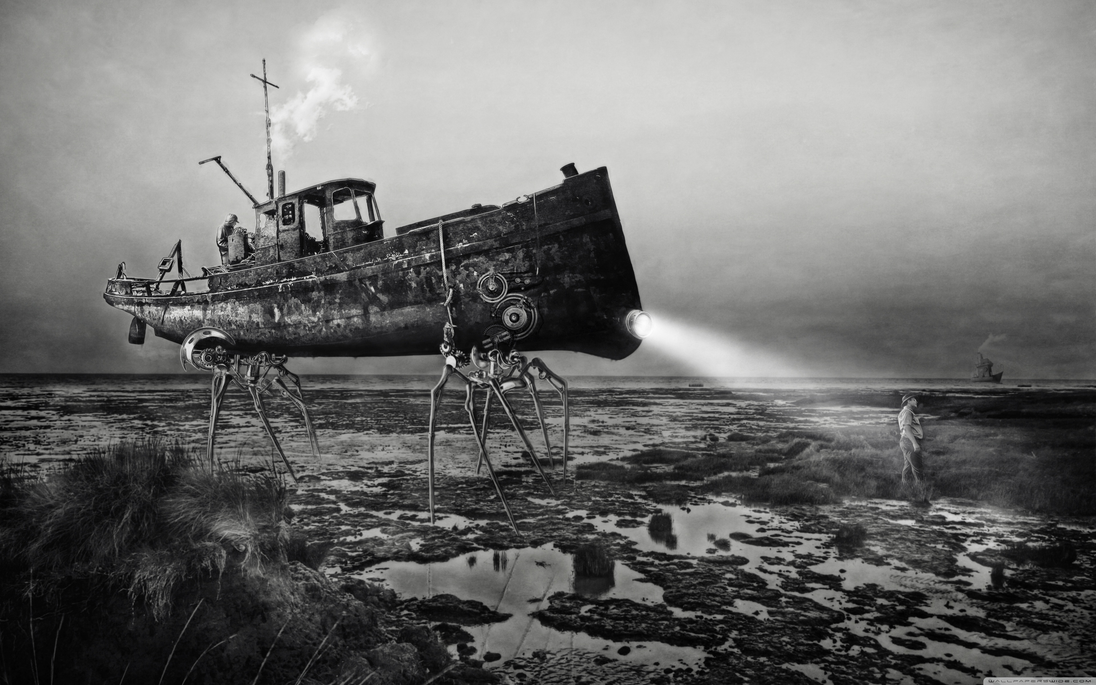 4k Wallpaper Ship Wrecked - HD Wallpaper 