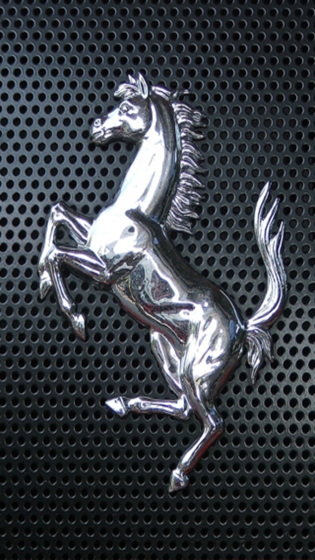 Download Hd Ferrari Steel Logo Iphone Wallpaper Download - Ferrari Symbols - HD Wallpaper 