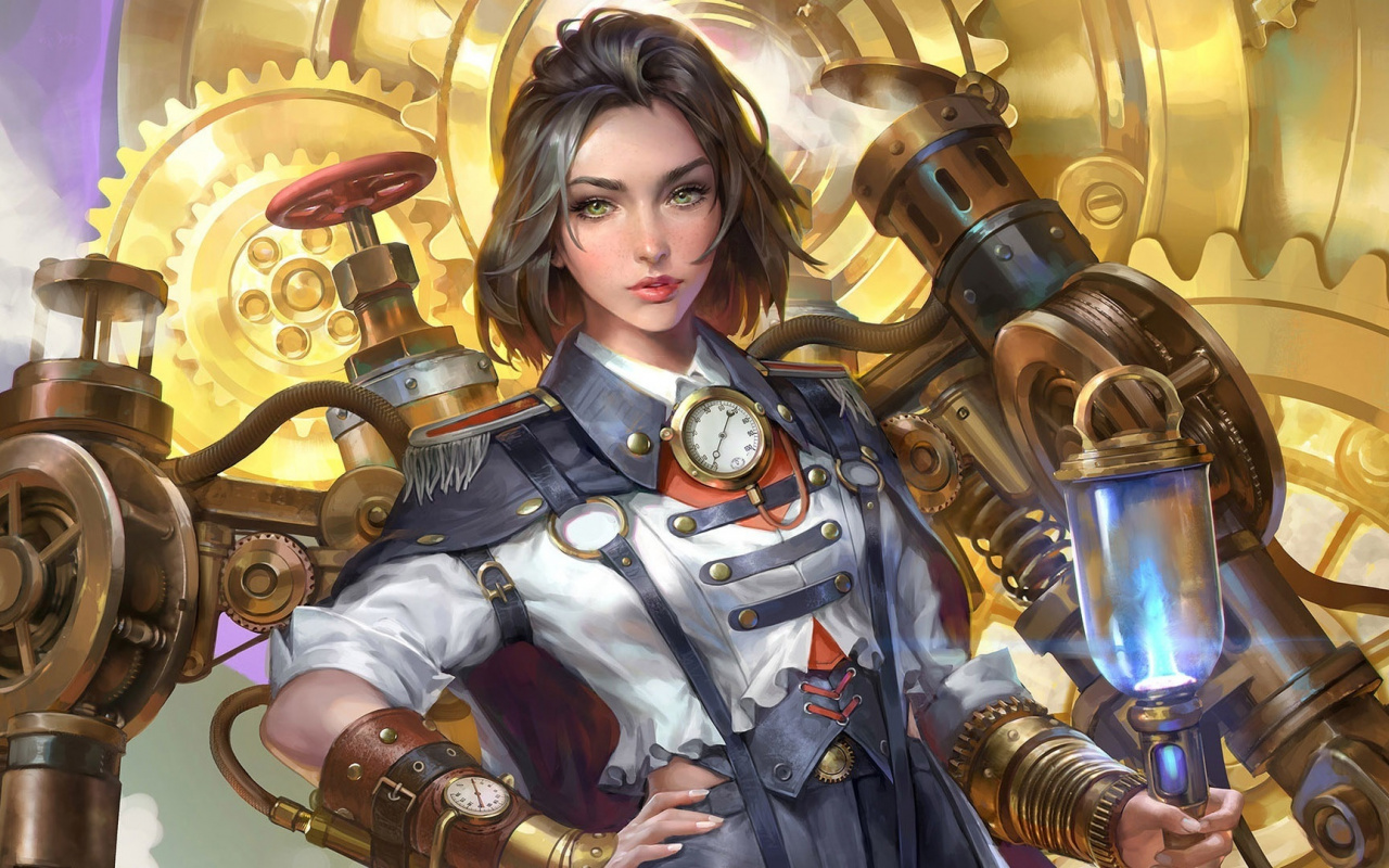 Woman, Fantasy, Warrior, Artwork, Steampunk, Wallpaper - HD Wallpaper 