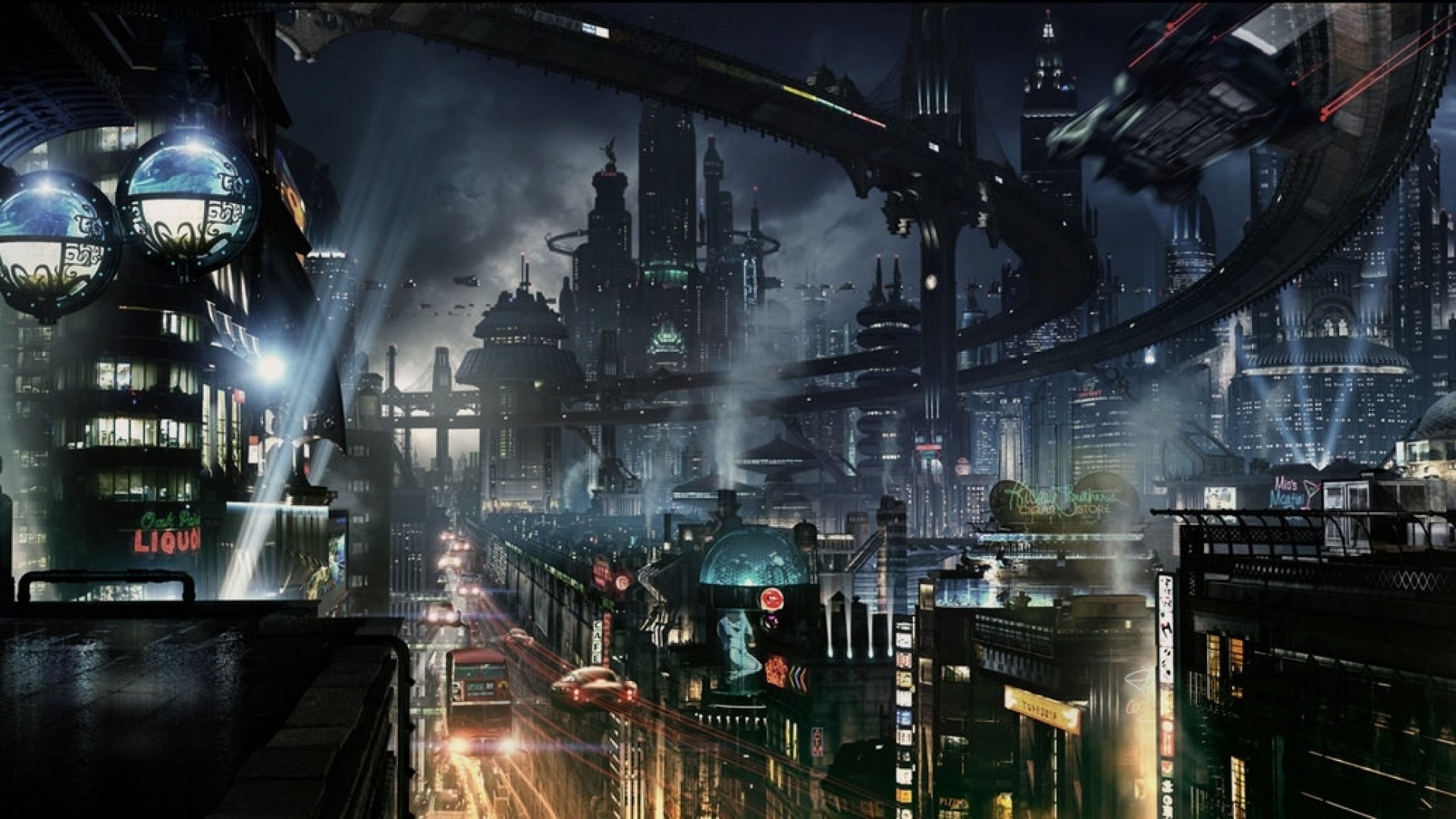 Sci Fi Futuristic City Cities Art Artwork Wallpaper - Sci Fi Cyberpunk - HD Wallpaper 