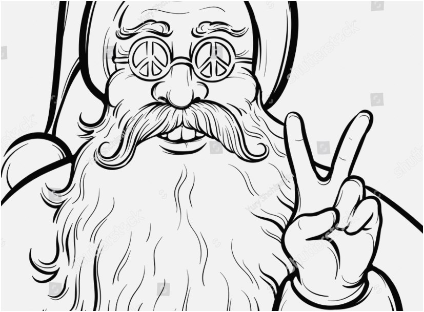 Hippie Coloring Pages Collection Hippie Coloring Pages - Reindeer Santa Christmas Pictures To Colour - HD Wallpaper 