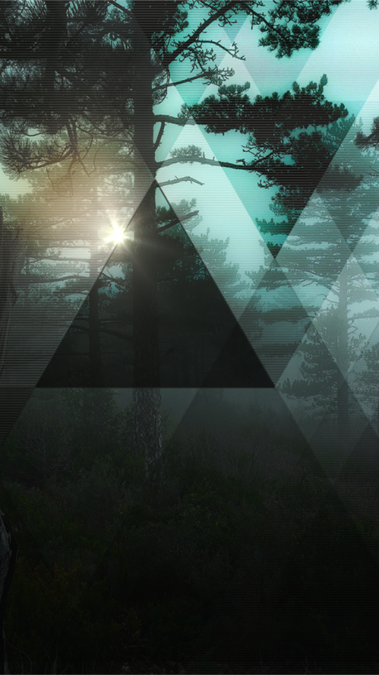 Geometry, Forest, Triangles - Forest Geometry - HD Wallpaper 