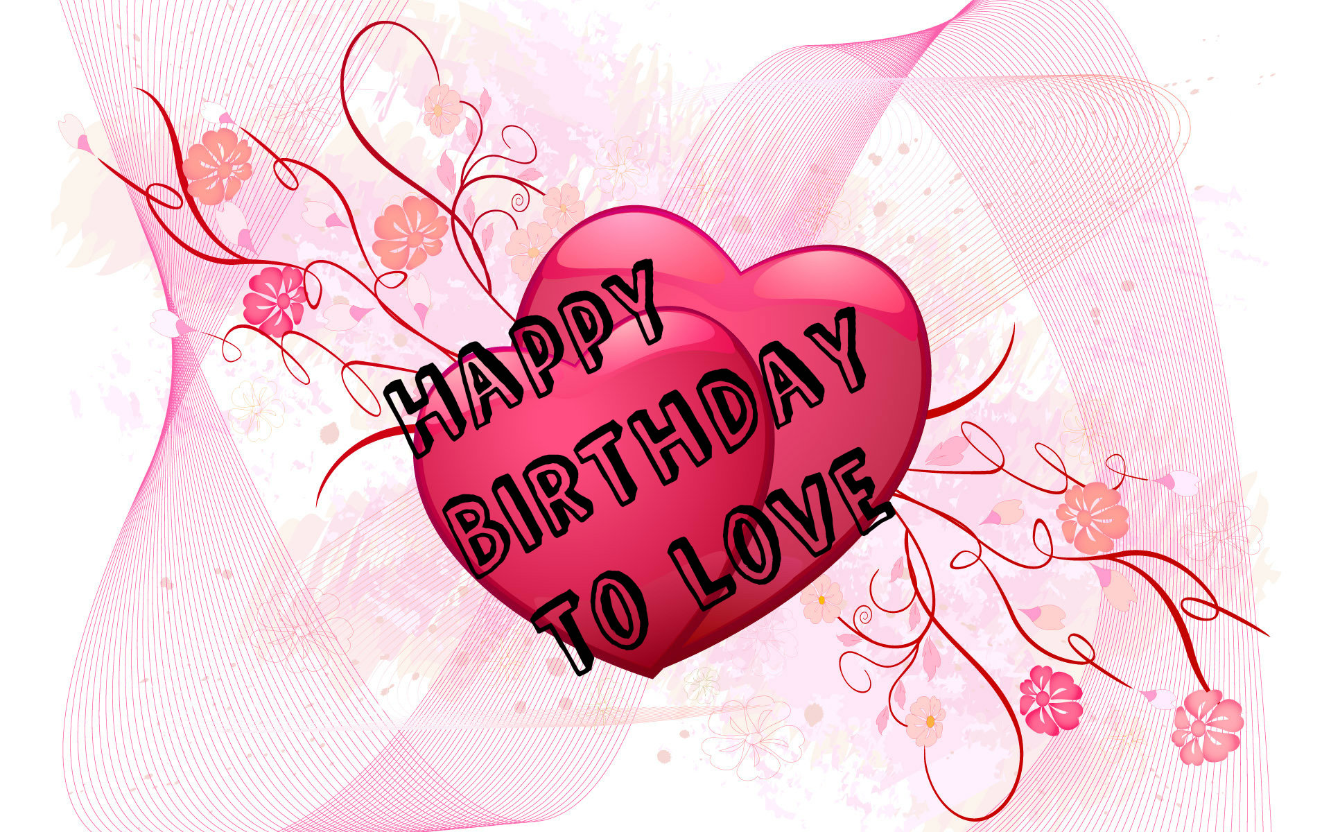Happy Birthday My Love - Love Hearts - HD Wallpaper 