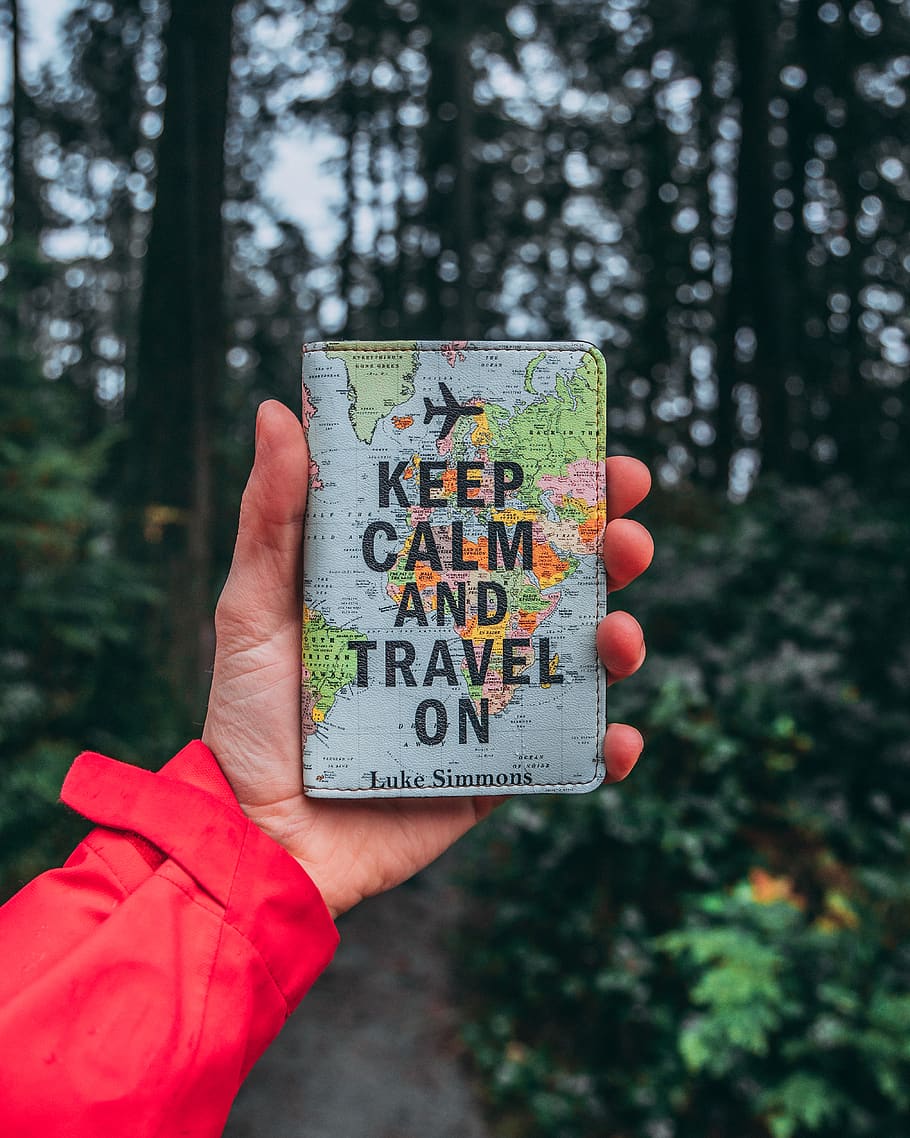 Keep Calm And Travel On Bag, Person, Human, Finger, - Passport - HD Wallpaper 