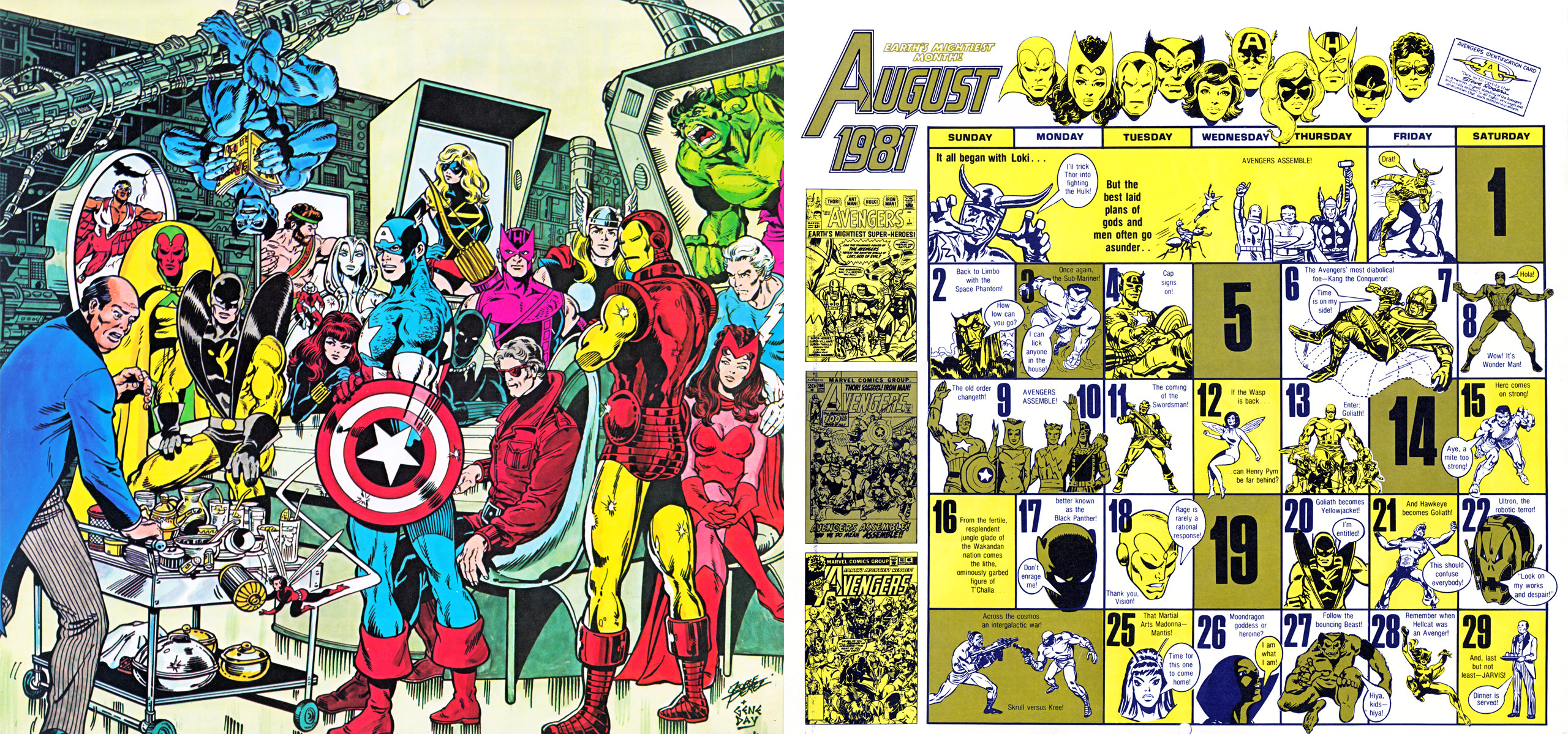 2560x1200, 1981/2015 Marvel Comics Calendar - George Perez Art Avengers - HD Wallpaper 