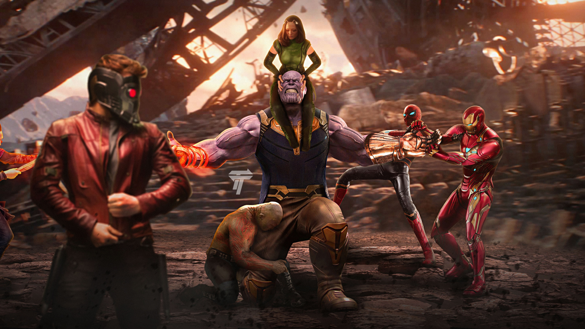 Thanos Vs Avengers, Movie, Artwork, Wallpaper - HD Wallpaper 