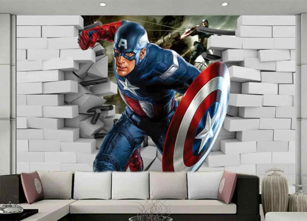 Custom 3d Mural Wallpaper 3d Captain America Wallpaper - Captain America Wall Mural - HD Wallpaper 