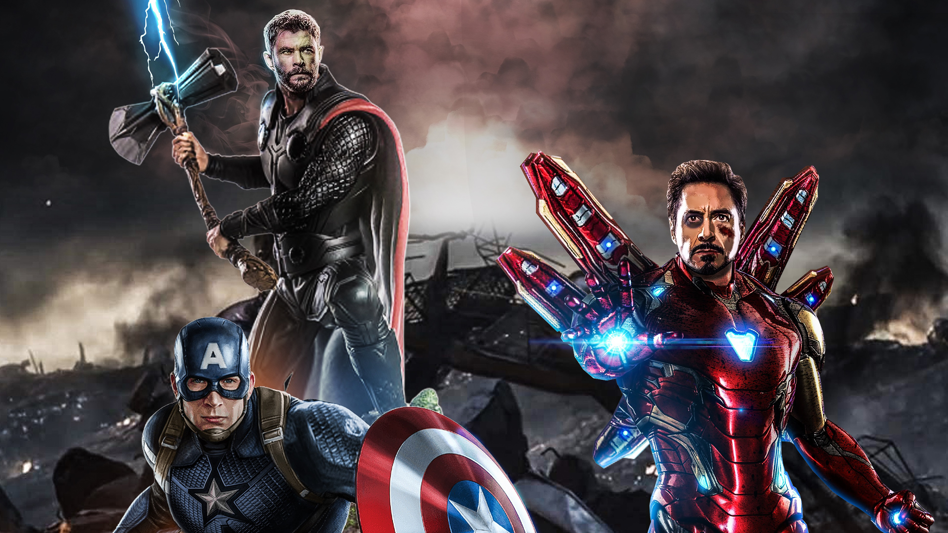 Avengers Endgame The Big Three 4k - 3840x2160 Wallpaper 
