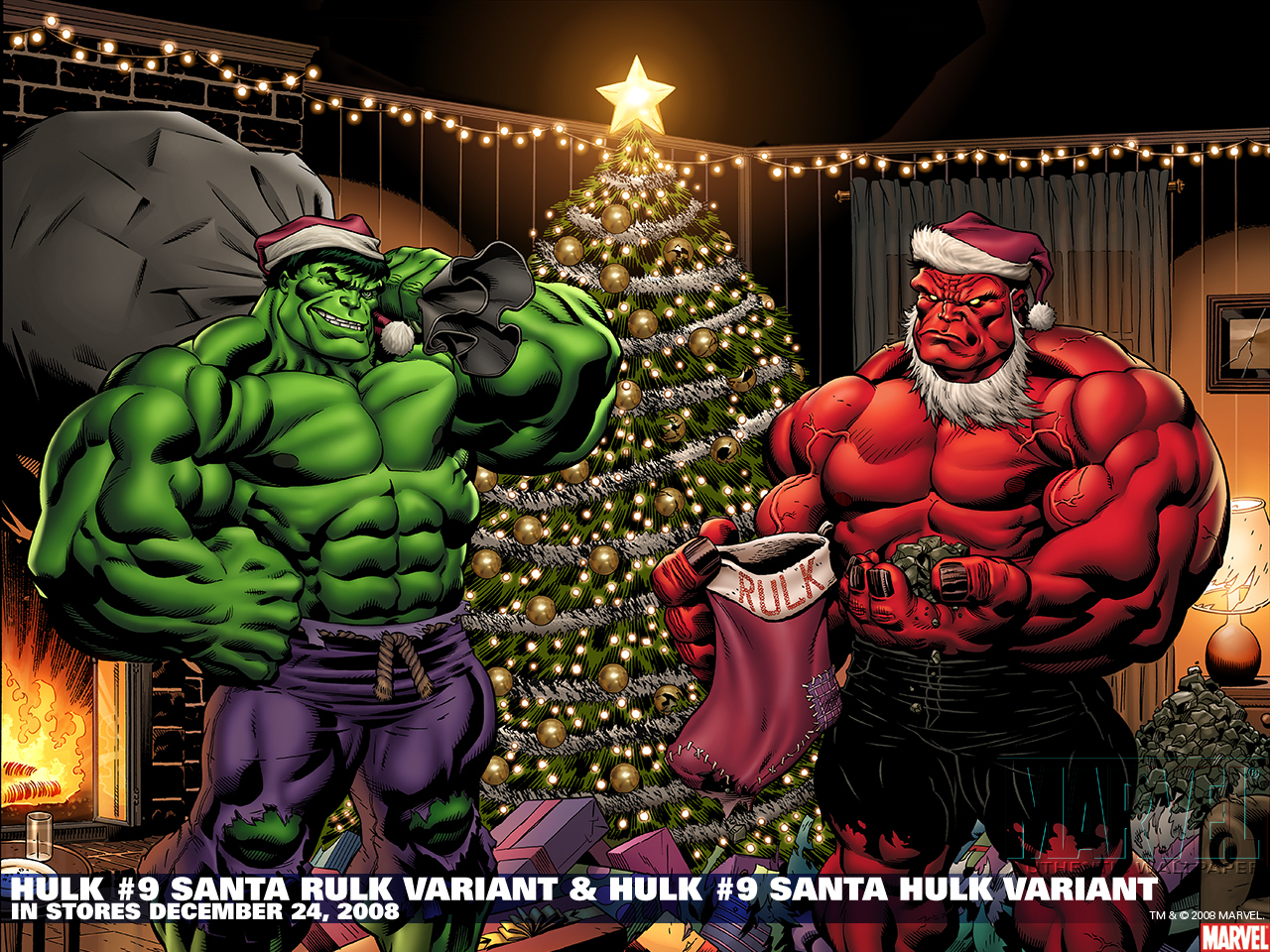 Hulk - Christmas Marvel Comics - HD Wallpaper 