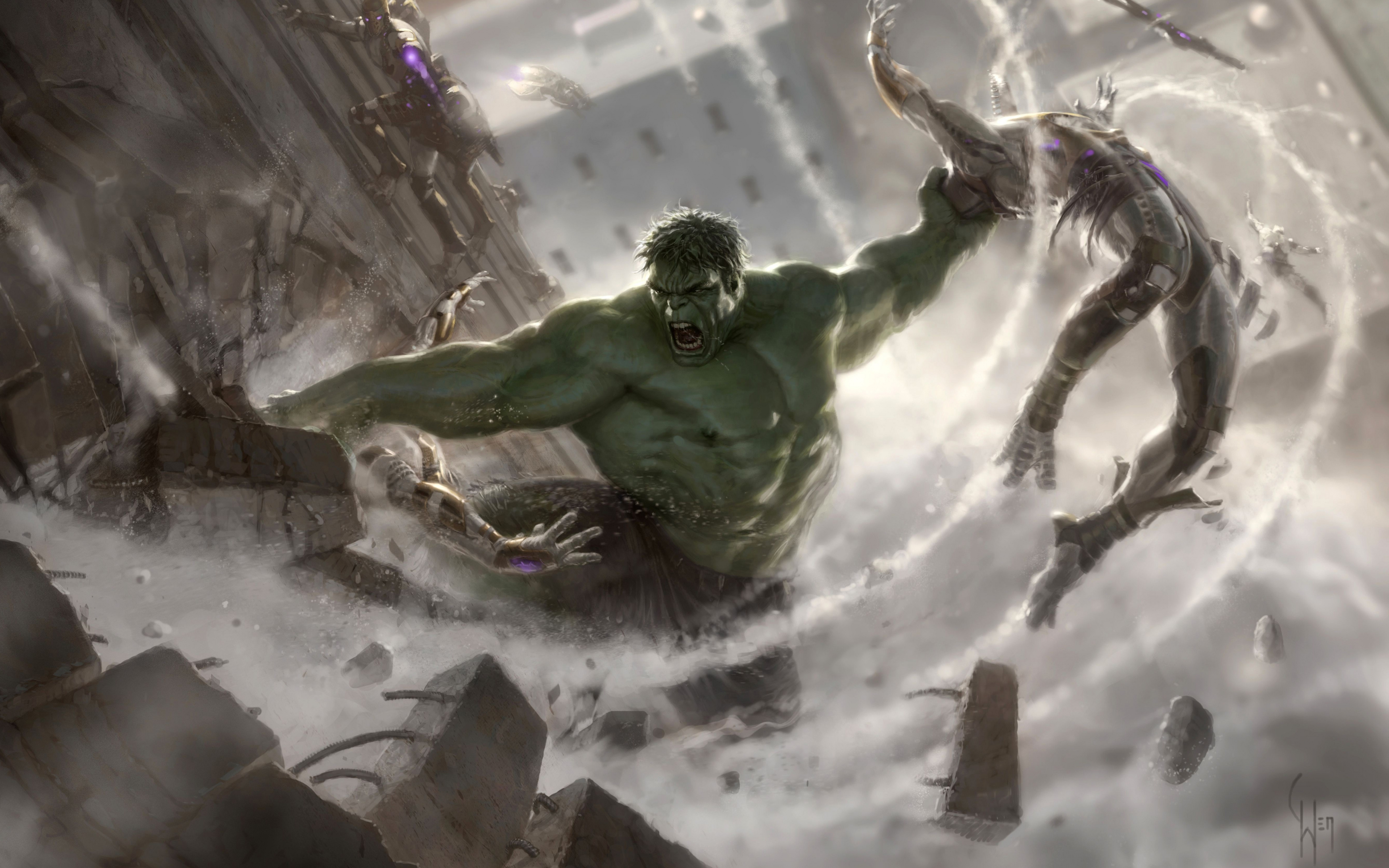 Angry Hulk And Robots, Avengers - Avengers Age Of Ultron Hulk - HD Wallpaper 
