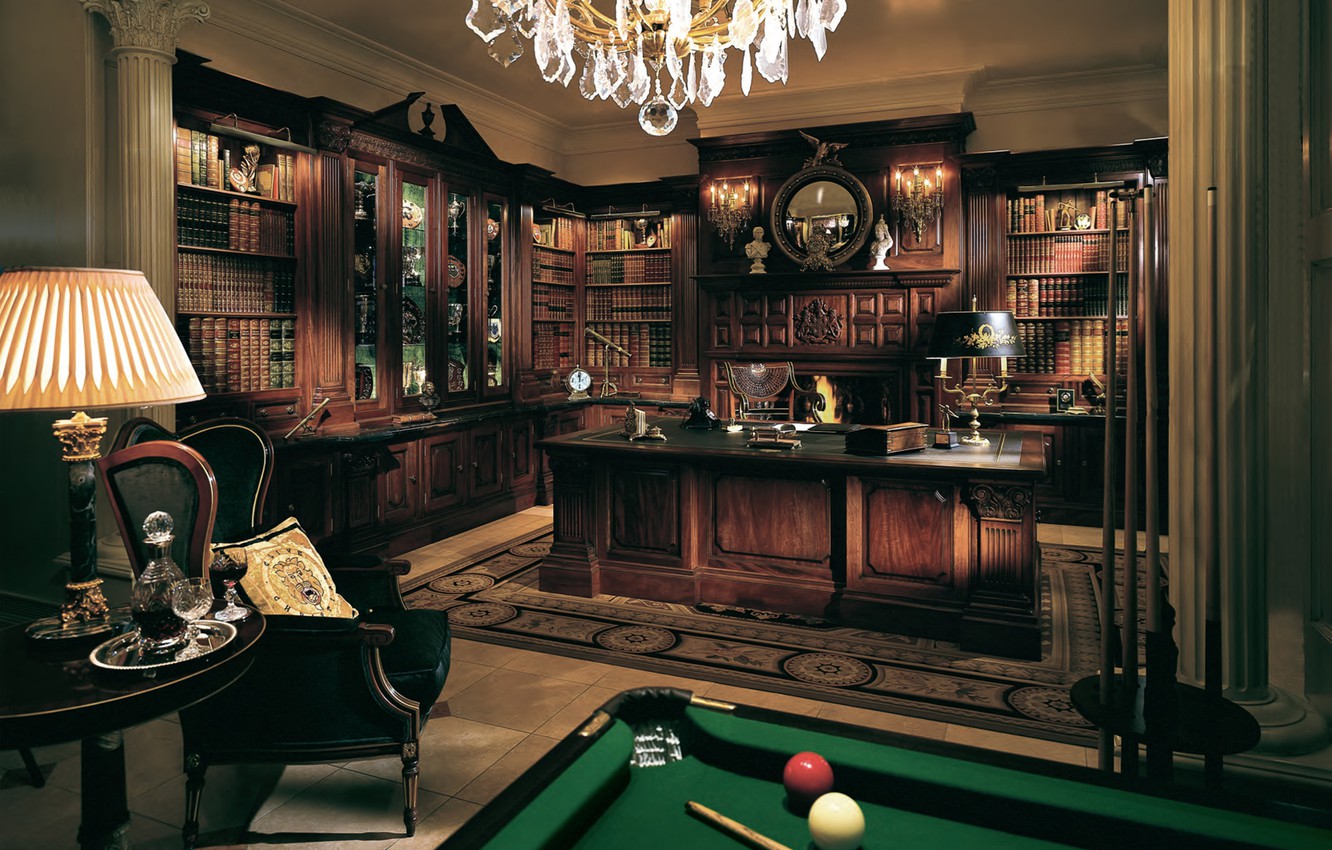 Photo Wallpaper Style, Table, Balls, Furniture, Books, - Clive Christian Interiors - HD Wallpaper 