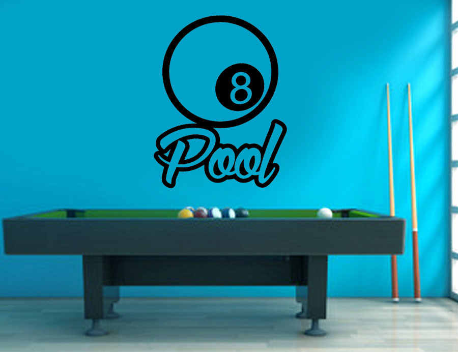 Billiard Pool Wall Decal Vinyl Stickers Snooker Sports - Snooker Club Wall Design - HD Wallpaper 