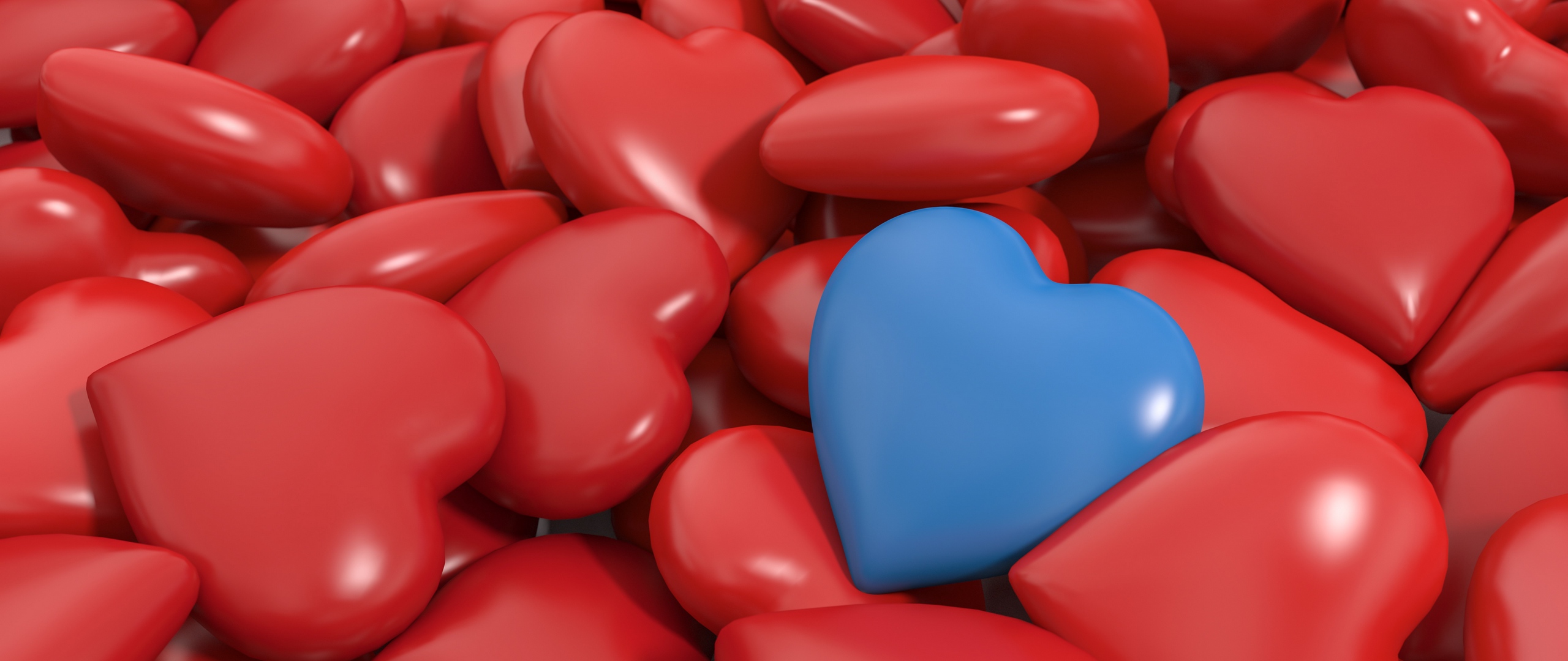 Wallpaper Heart, Red, Blue, 3d - Ultra Hd Heart Wallpaper Hd - HD Wallpaper 