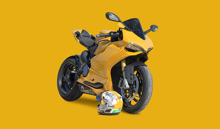 Yellow Ducati Panigale, Motorcycle, Motorbike, Transportation, - HD Wallpaper 