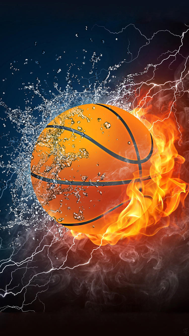 Basketball Fire And Ice - HD Wallpaper 