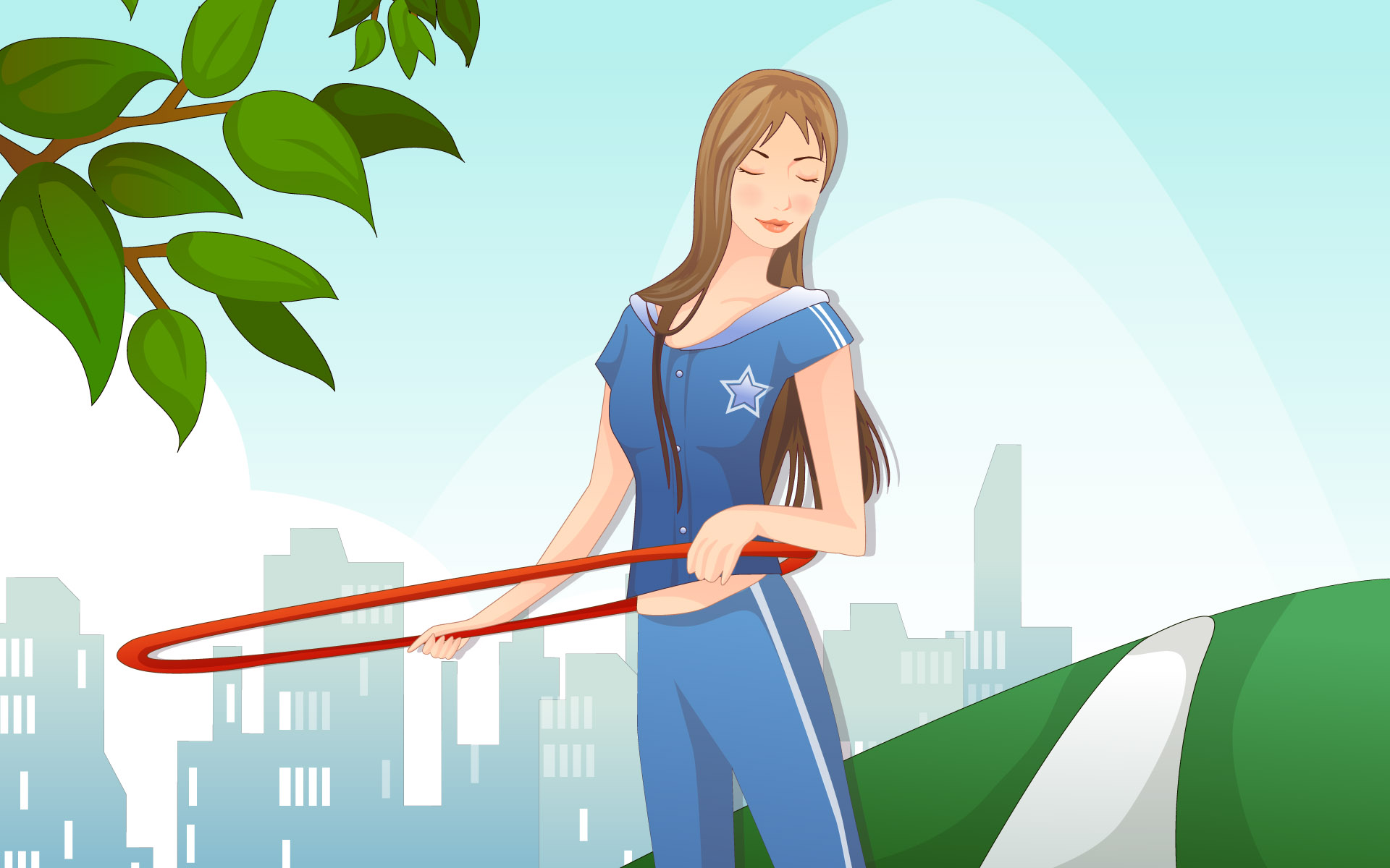 Sports Girl - Girl Wallpaper Happy Cartoon - HD Wallpaper 