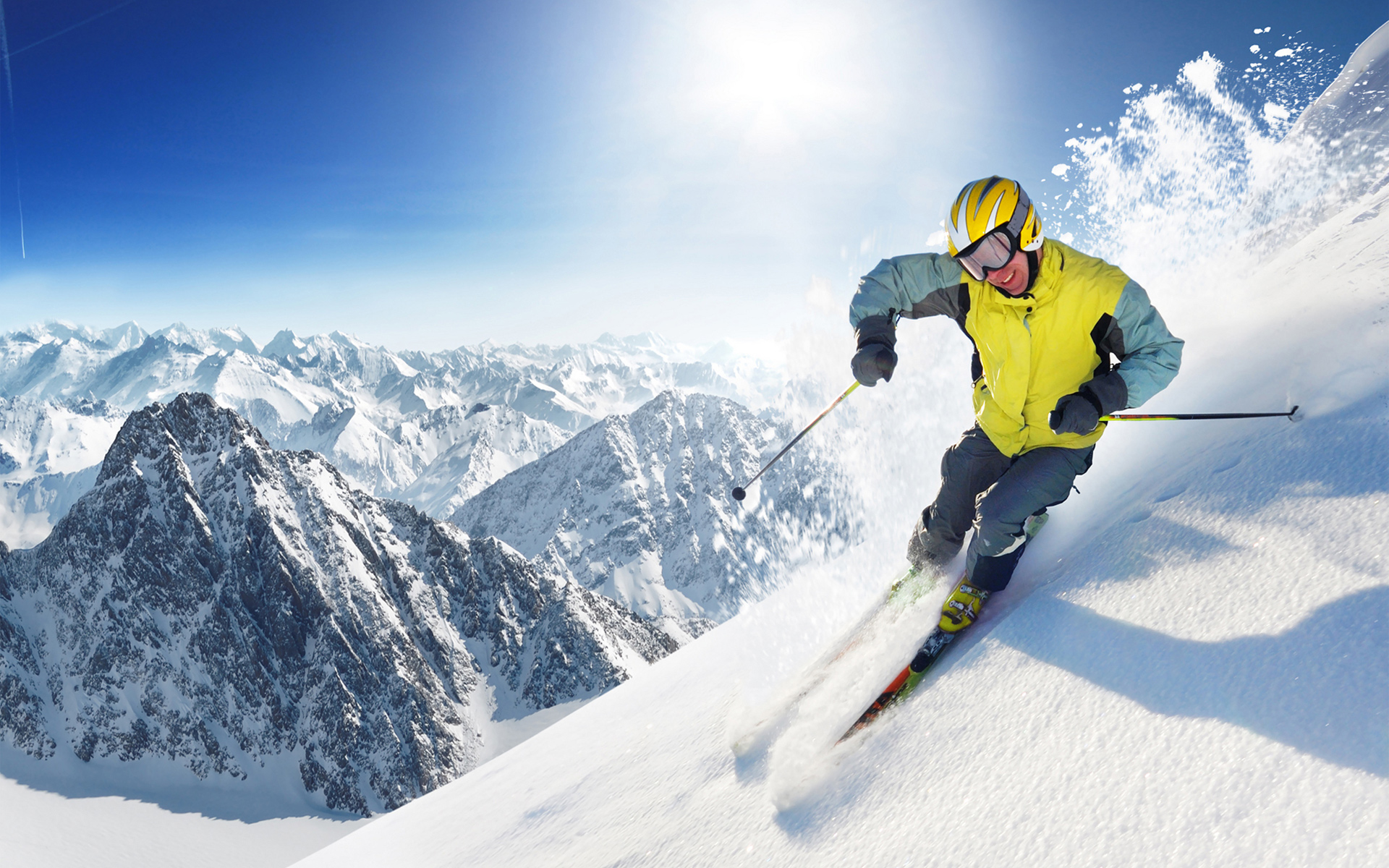 Sport Wallpapers 1e70 - Skiing On The Mountain - HD Wallpaper 