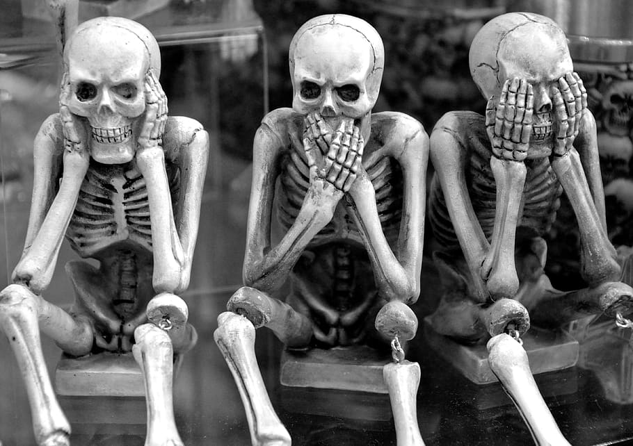 Skeletons, Funny, Hear No Evil, Speak No Evil, See - Don T Talk - HD Wallpaper 