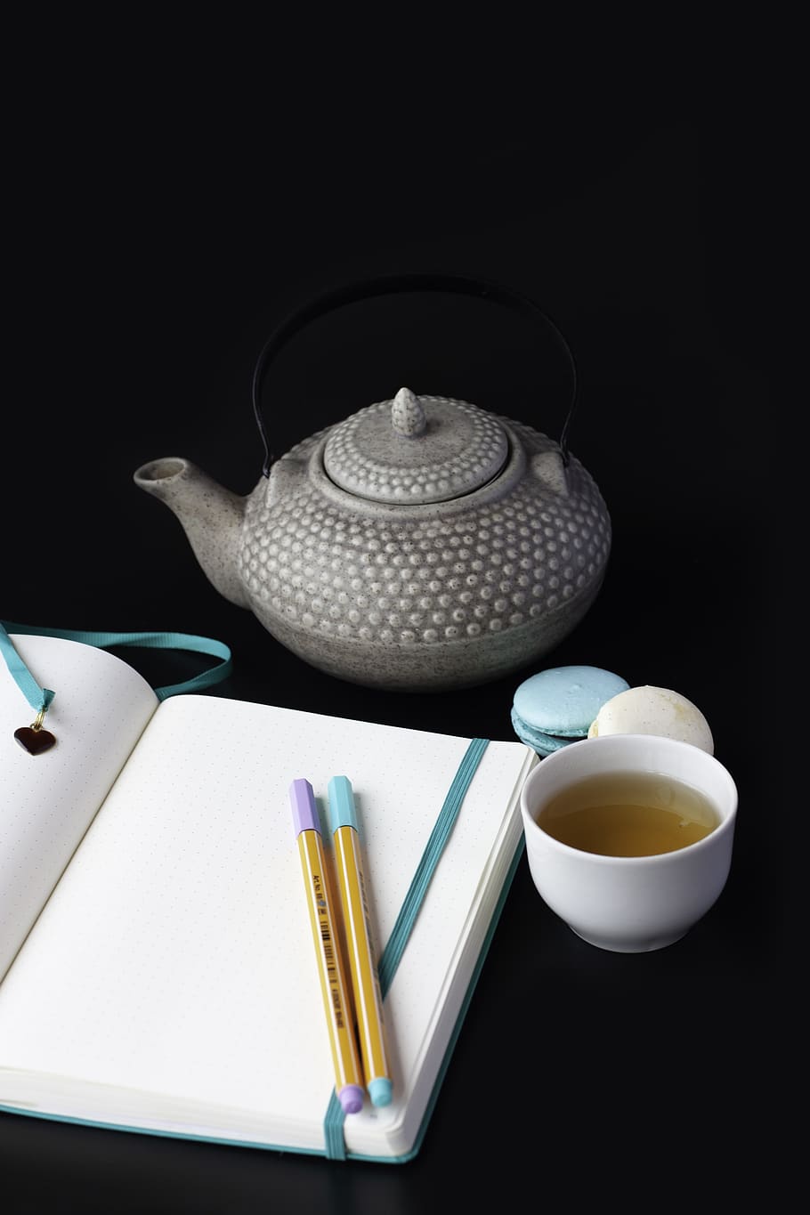 Maker, Green Tea, Notebook, Drink, Diary, Pen, Cup, - Tea Cup Diary Pen - HD Wallpaper 