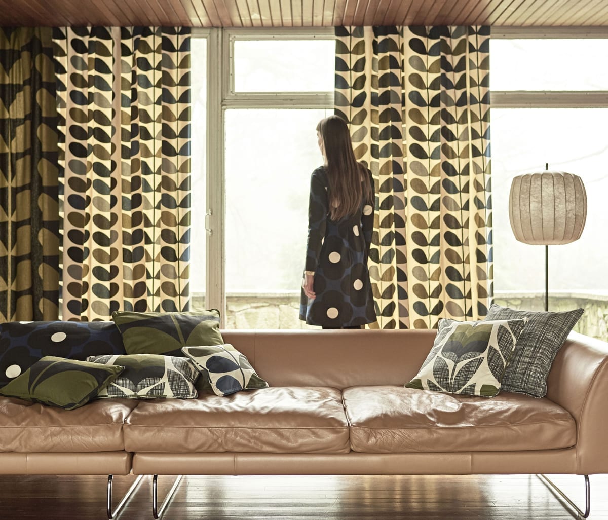 Sekers Orla Kiely Fabric Collection Available At Mckenzie - Orla Kiely Multi Stem Furnishing Fabric Moss - HD Wallpaper 