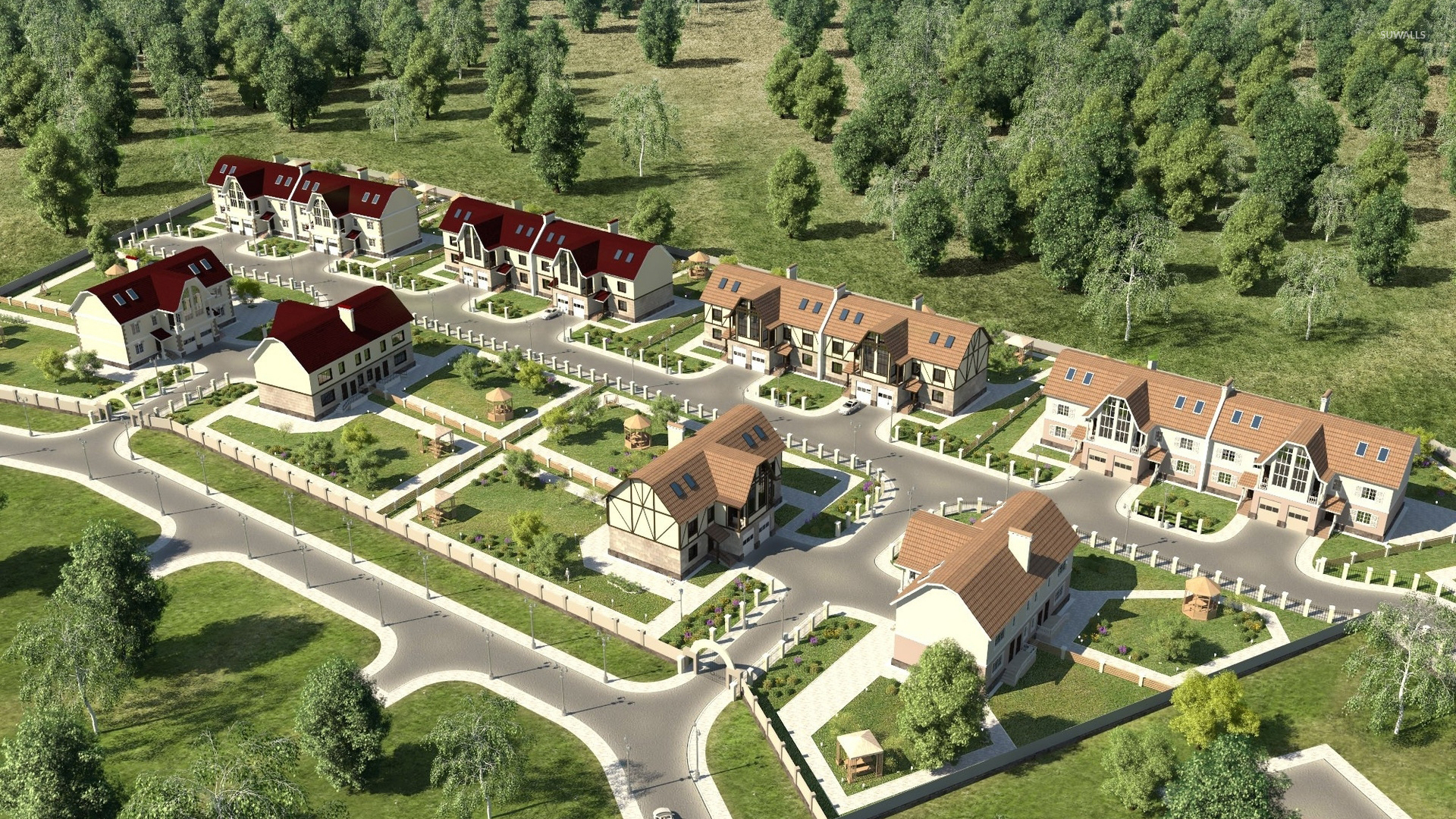 Cozy Neighborhood - HD Wallpaper 