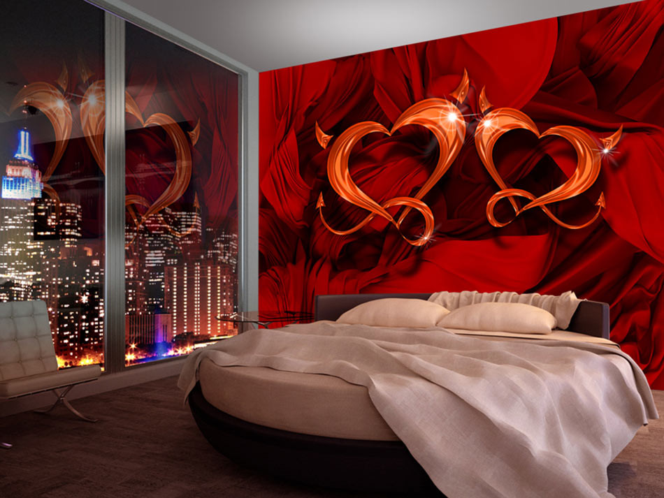 Photo Wallpaper Two Hearts - Two Hearts - HD Wallpaper 