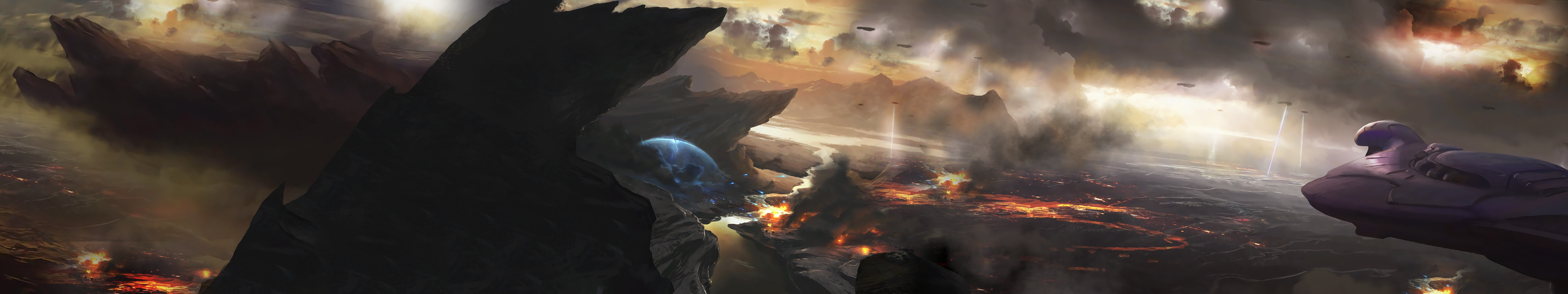 Dual Monitor Halo Background - HD Wallpaper 