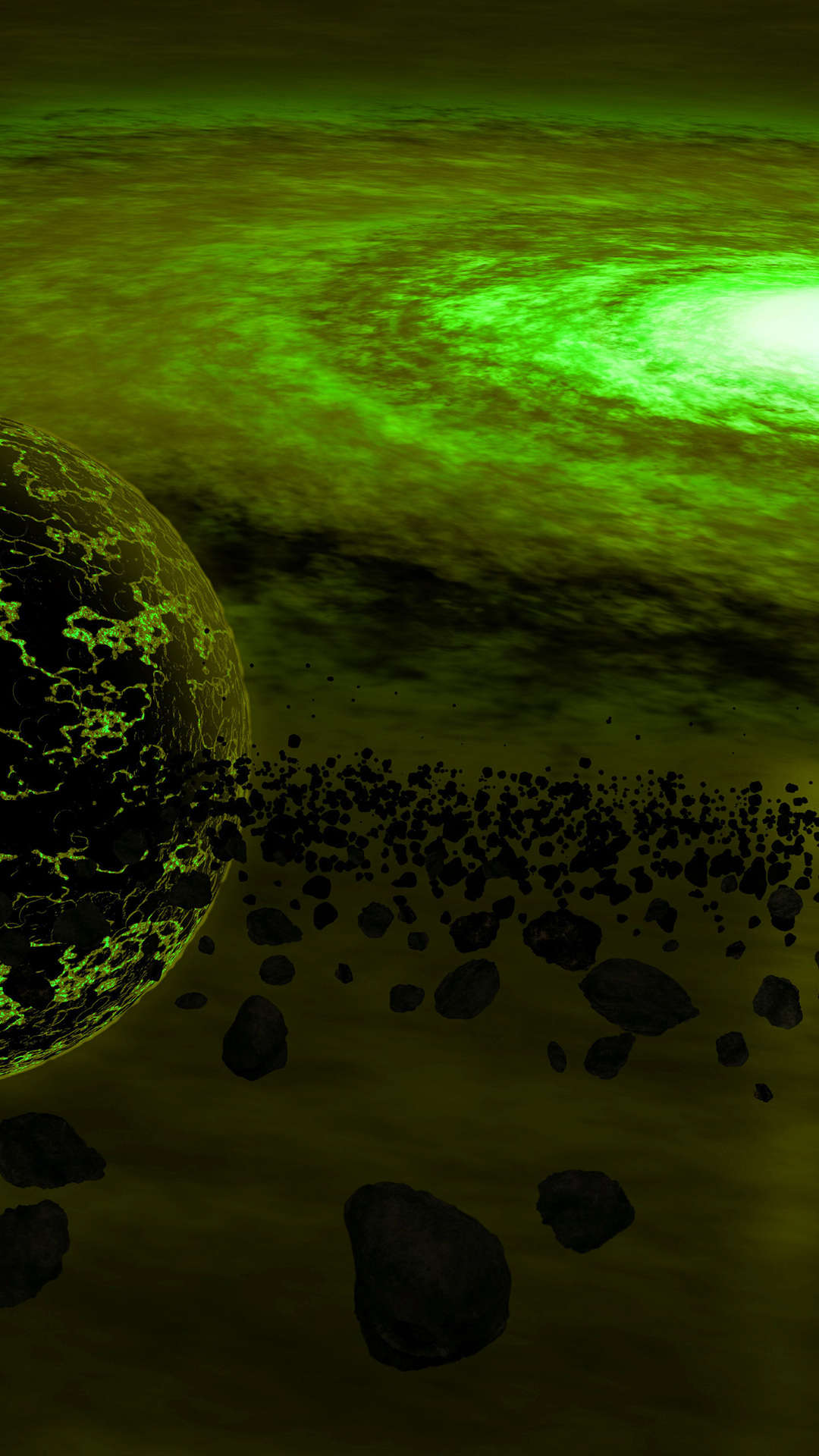 Planet, Color, Quasar, The Universe, Rays, Light, Asteroids - Wallpaper - HD Wallpaper 