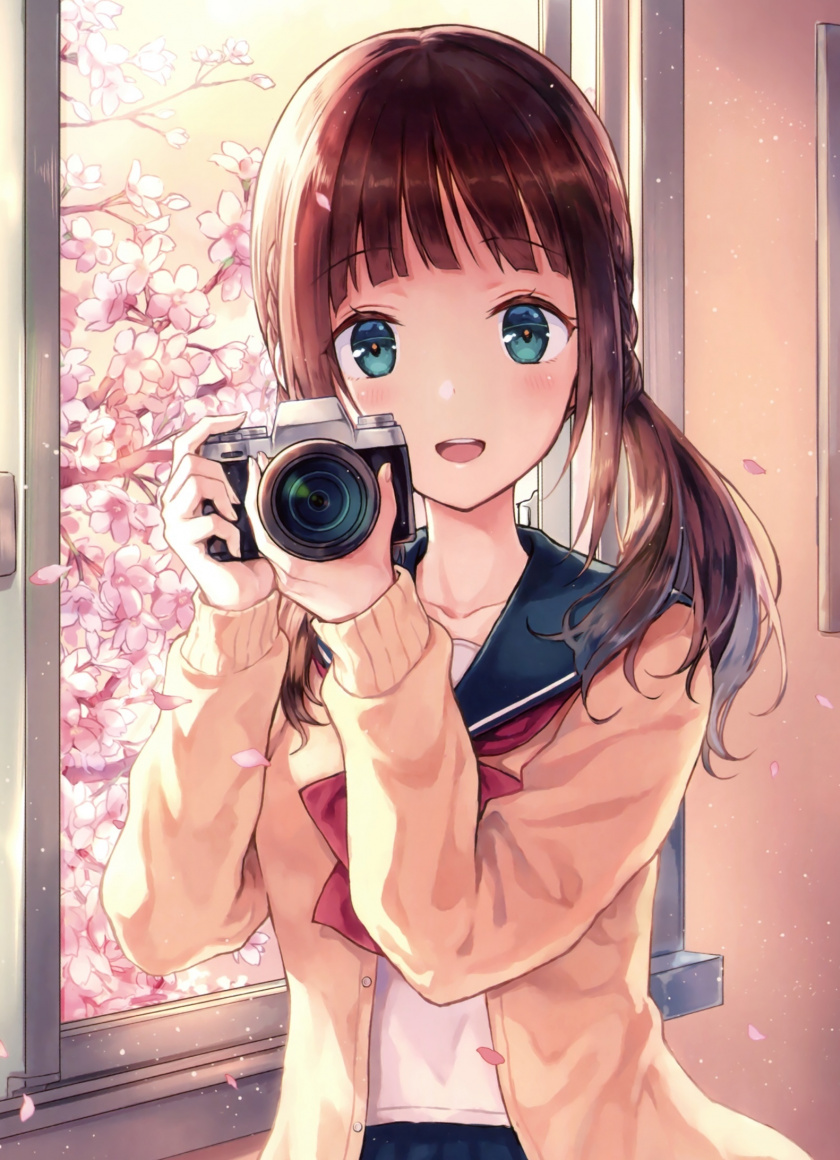 Anime Girl, Camera, Photography, Wallpaper - Cute Anime School Girl - 840x1160 Wallpaper Anime Girl, Camera, Photography, Wallpaper - Cute Anime School Girl - 840x1160 Wallpaper