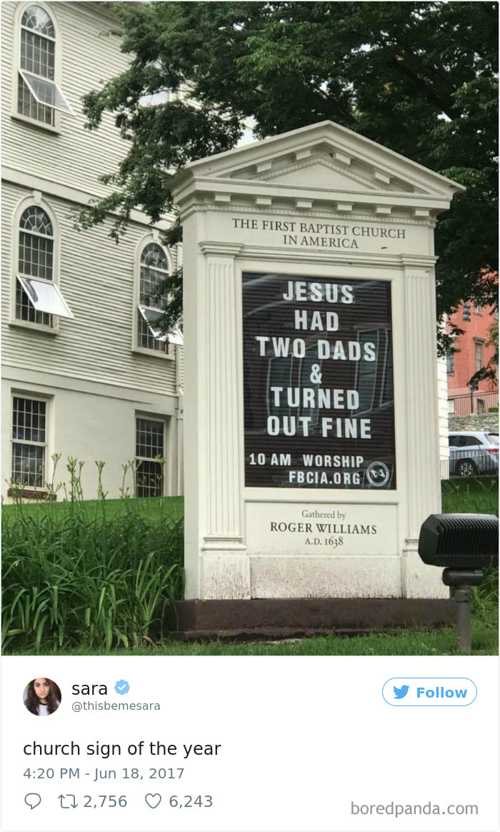 Funny Church Signs Twitter - Jesus Had Two Dads And He Turned Out Fine - HD Wallpaper 