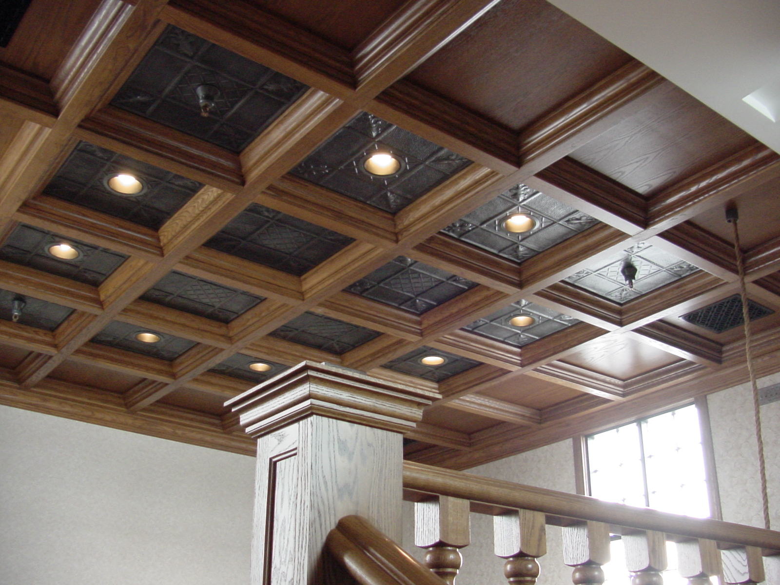 Ceiling Tile With Wood Beams - HD Wallpaper 