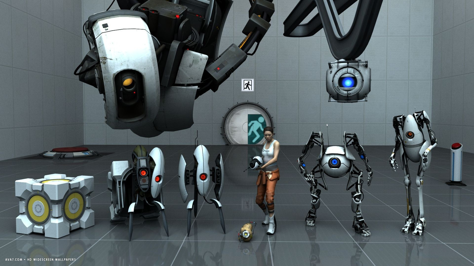 Portal 2 Game Characters Hd Widescreen Wallpaper - Portal Characters - HD Wallpaper 