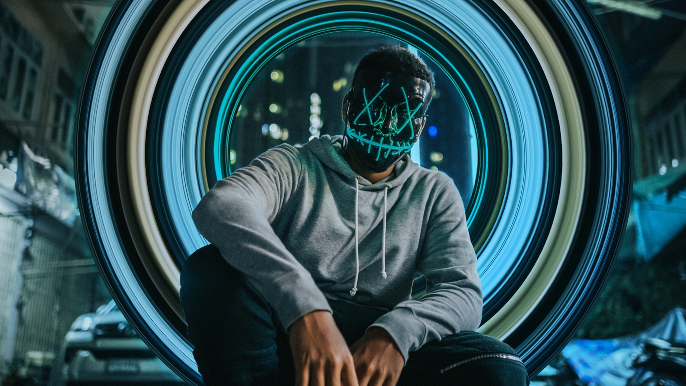 Wallpaper Man, Mask, Portal, Circle, Illusion - Mask Man Image Hd - HD Wallpaper 