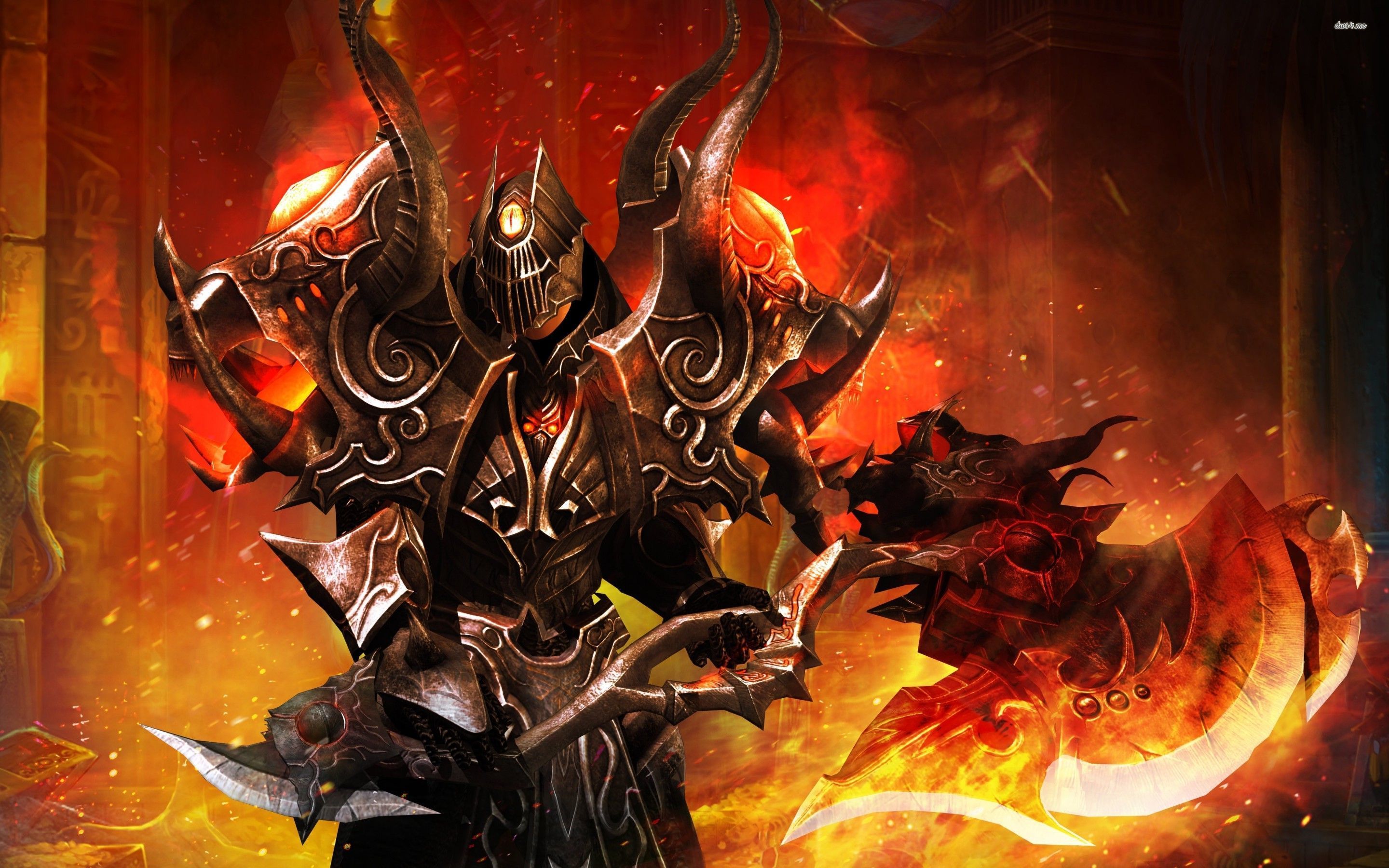 Fantasy Warrior Burning Armor - HD Wallpaper 
