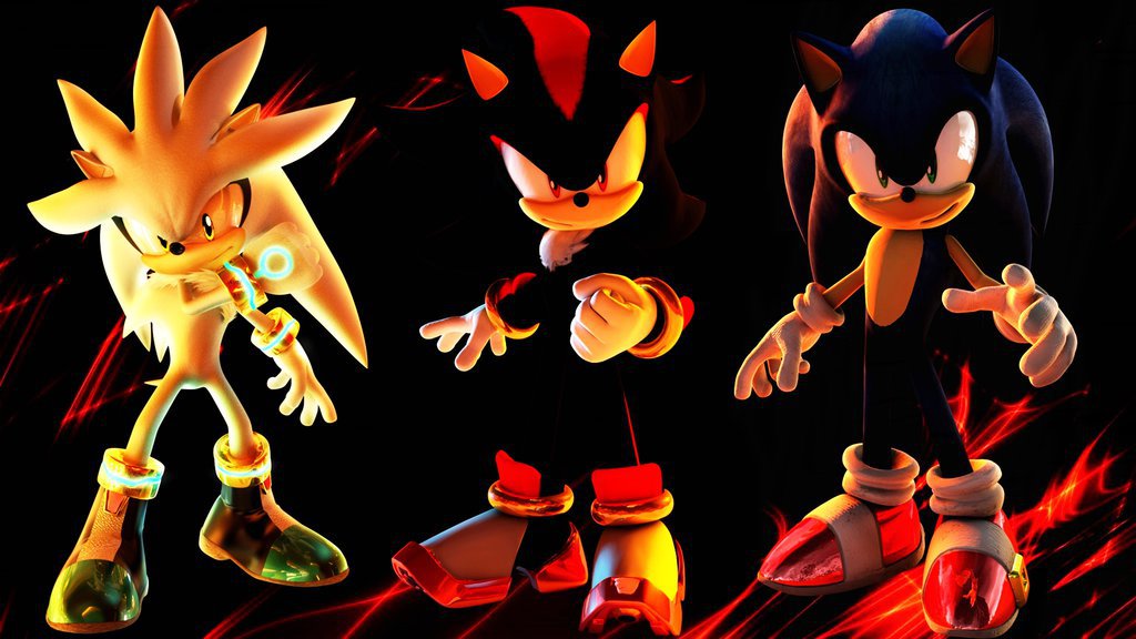 Shadow, Silver, And Shadow The Hedgehog Image - Cartoon - HD Wallpaper 