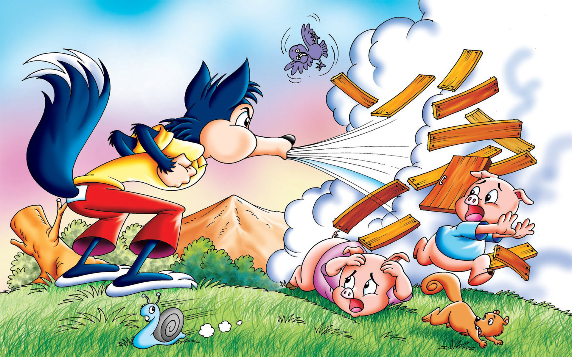 Three Little Pigs - HD Wallpaper 