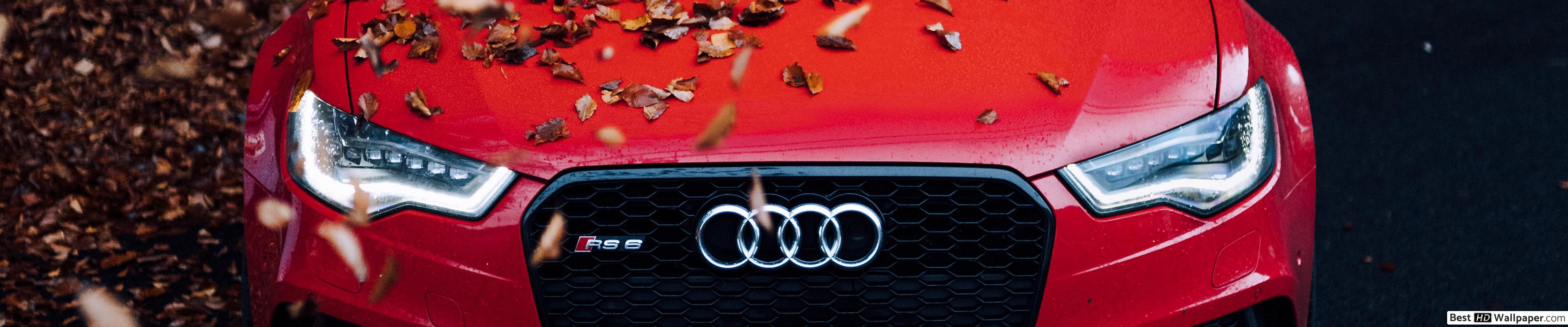 Red Background Audi Car - HD Wallpaper 