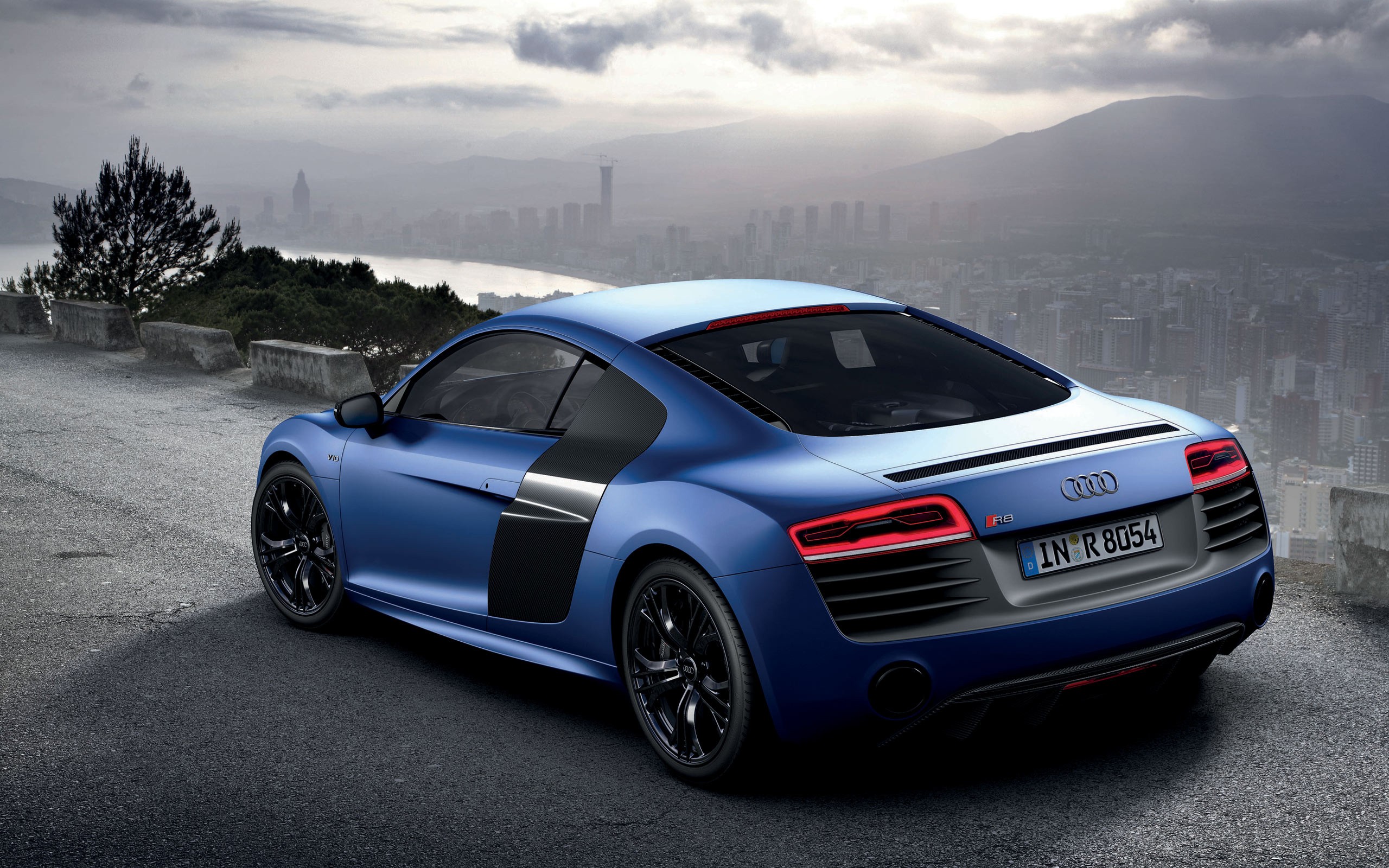 2009 Audi Blue R8 - HD Wallpaper 