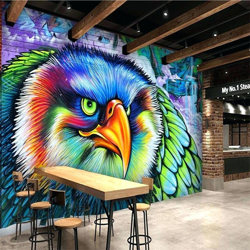 Graffiti Wall Art Color Owl Graffiti Custom Wall Art - 3d Street Wall Art - HD Wallpaper 