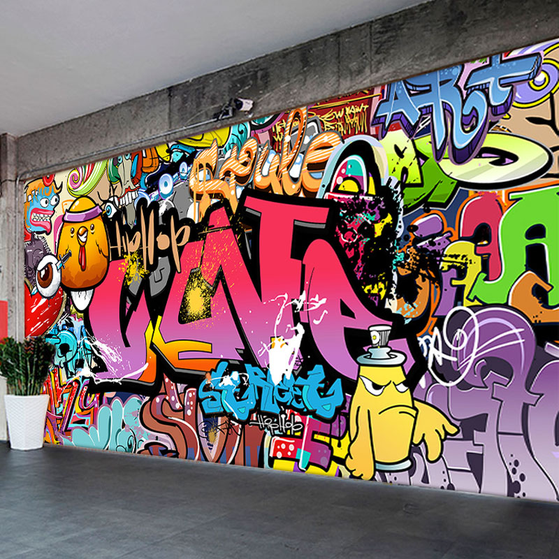 Street Style Graffiti Wall In Bedroom - HD Wallpaper 