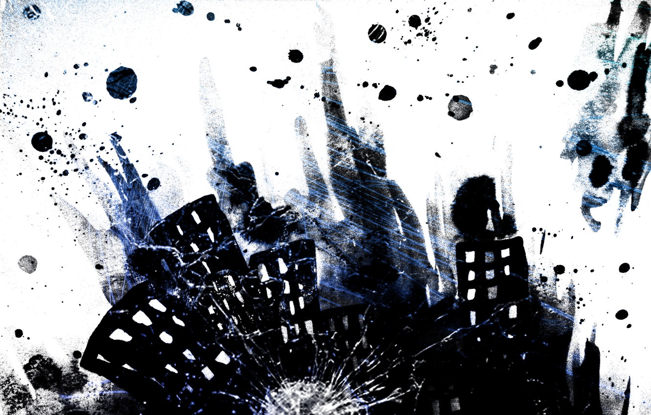 Photo Wallpaper Blue, Graffiti, Spot, White, Paint, - Черные Пятна Краски - HD Wallpaper 